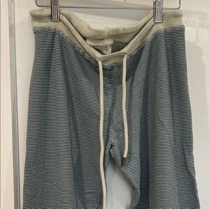 THE GREAT. Striped Navy & Cream Jogger Pants